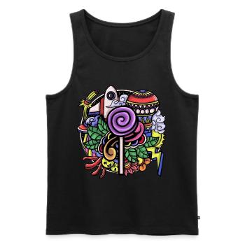Hippy - Men's Premium Organic Tank Top - black - Front - AI Model Male 178 light (178cm)