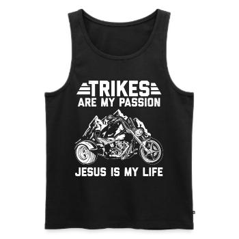 Triker - Männer Premium Bio Tank Top - Schwarz - Vorne - AI Model Male 178 light (178cm)