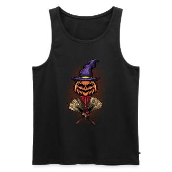 Cadeau d’Halloween Sorcière Squelette Tueur Horreur - Débardeur bio Premium Homme - noir - Devant - Michal (187cm)