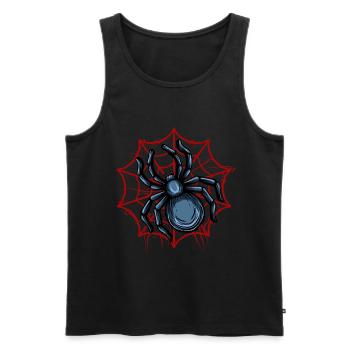 Halloween Costume Spider Monster Spooky Skull - Men's Premium Organic Tank Top - black - Front - Michal (187cm)