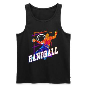 Handball Handball Player Handball Player Vintage Retro - Débardeur bio Premium Homme - noir - Devant - Michal (187cm)