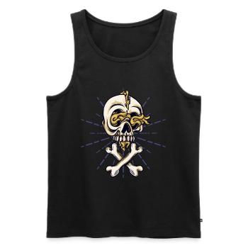 Halloween Costume Spider Monster Spooky Skull - Men's Premium Organic Tank Top - black - Front - Michal (187cm)