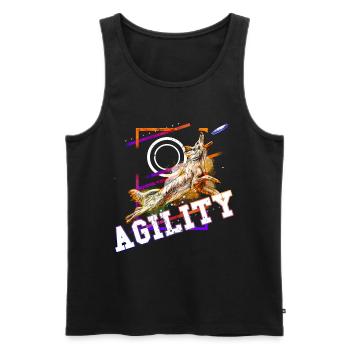 Agility Dog Sport Dog Sports Dog Training - Débardeur bio Premium Homme - noir - Devant - AI Model Male 178 light (178cm)