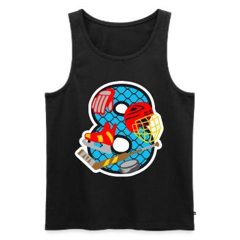 Eishockey 8. Geburtstagsparty Nummer 8 - 8 Jahre - Männer Premium Bio Tank Top - Schwarz - Vorne - Michal (187cm)