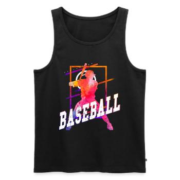 Baseball Baseball Player Player Vintage Colorful - Men's Premium Organic Tank Top - black - Front - Michal (187cm)