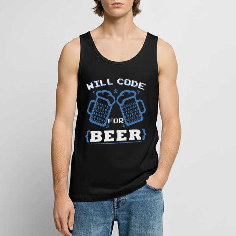 Will Code For Beer | Programmierer Codierung Männer Premium Bio Tank Top