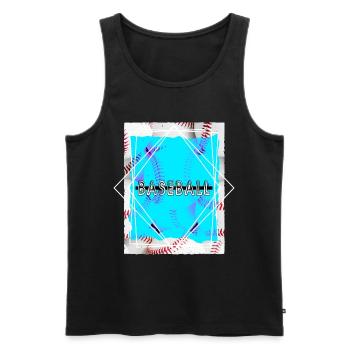 Baseball Ball Spieler USA Sport Vintage Retro - Männer Premium Bio Tank Top - Schwarz - Vorne - AI Model Male 178 light (178cm)