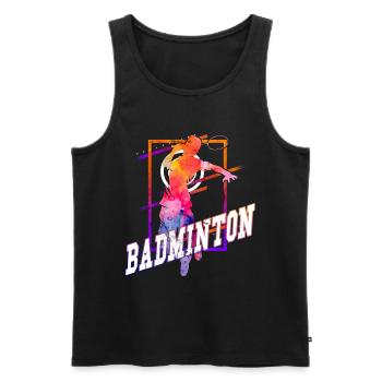 Badminton Badminton Sport Player Vintage Rétro - Débardeur bio Premium Homme - noir - Devant - Michal (187cm)