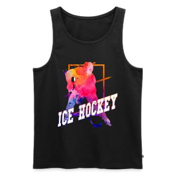 Eishockey Eishockeyspieler Spieler Vintage Retro - Männer Premium Bio Tank Top - Schwarz - Vorne - Michal (187cm)