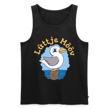 Lüttje Mööv Plattdeutsch kleine Möwe - Männer Premium Bio Tank Top - Schwarz - Vorne - Michal (187cm)