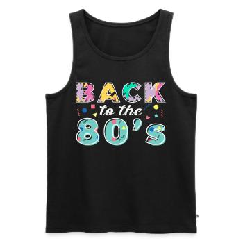 Retour aux années 80 Carnaval rétro Fête à thème des années 80 - Débardeur bio Premium Homme - noir - Devant - Michal (187cm)