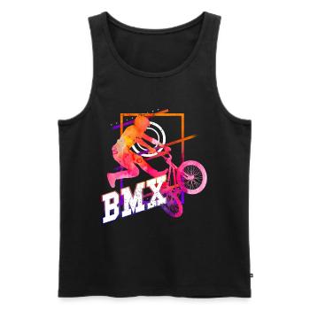 BMX Bike Biker Stunt Trick Freestyle Sport - Men's Premium Organic Tank Top - black - Front - Michal (187cm)
