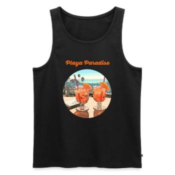 Holidays and cocktails "Playa Paradise" - Men's Premium Organic Tank Top - black - Front - Michal (187cm)