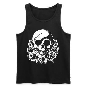 Horror Schädel Schädel Kunst Schädel Gothic Heavy Metal - Männer Premium Bio Tank Top - Schwarz - Vorne - AI Model Male 178 light (178cm)