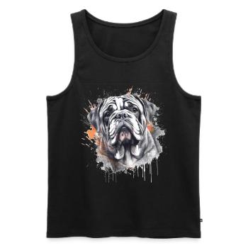 English bulldog - Men's Premium Organic Tank Top - black - Front - AI Model Male 178 light (178cm)