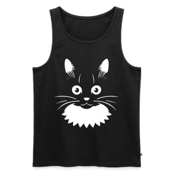 Lustige Katzensilhouette Freche Spaßkatzen - Männer Premium Bio Tank Top - Schwarz - Vorne - Michal (187cm)