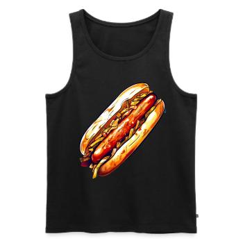 Hot Dog Würstchen Wurst für für Hot Dog - Männer Premium Bio Tank Top - Schwarz - Vorne - Michal (187cm)
