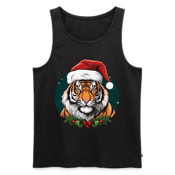 Noël tigre - Débardeur bio Premium Homme - noir - Devant - Michal (187cm)