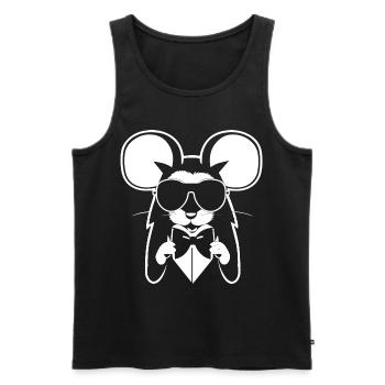 Lustige ausgefallene Ratten mit Sonnenbrille Haustier Ratte - Männer Premium Bio Tank Top - Schwarz - Vorne - AI Model Male 178 light (178cm)