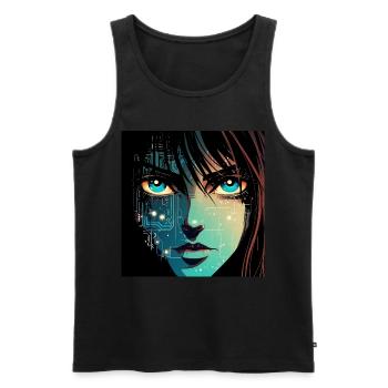 Anime Digital - Männer Premium Bio Tank Top - Schwarz - Vorne - AI Model Male 178 light (178cm)