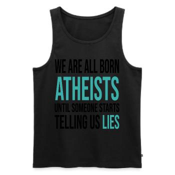 Atheismus Wissenschaft - Männer Premium Bio Tank Top - Schwarz - Vorne - Michal (187cm)