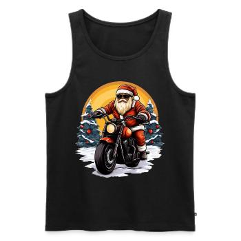 Motorradfahrer Weihnachtsmann - Männer Premium Bio Tank Top - Schwarz - Vorne - AI Model Male 178 light (178cm)