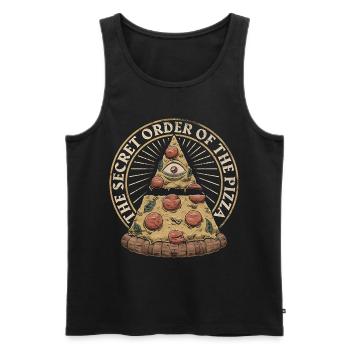 23F 0282 bk - Men's Premium Organic Tank Top - black - Front - AI Model Male 178 light (178cm)