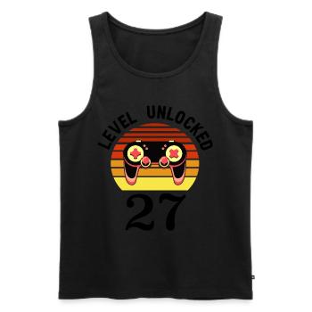 Level 27 unlocked 27 Birthday 27 years old - Men's Premium Organic Tank Top - black - Front - Michal (187cm)