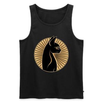 Egyptian Cat - Men's Premium Organic Tank Top - black - Front - Michal (187cm)