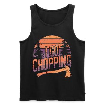 Lumberjack Wood Chopping Tree Cutter - Men's Premium Organic Tank Top - black - Front - AI Model Male 178 light (178cm)