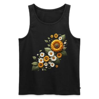 Sunflower Vine Daisies Sunflower Floral - Men's Premium Organic Tank Top - black - Front - Michal (187cm)