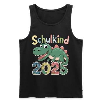 School Child 2025 First Year Dinosaur Dino - Men's Premium Organic Tank Top - black - Front - AI Model Male 178 light (178cm)