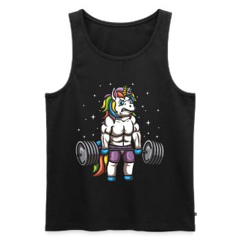 Deadlifting Unicorn - Men's Premium Organic Tank Top - black - Front - AI Model Male 178 light (178cm)