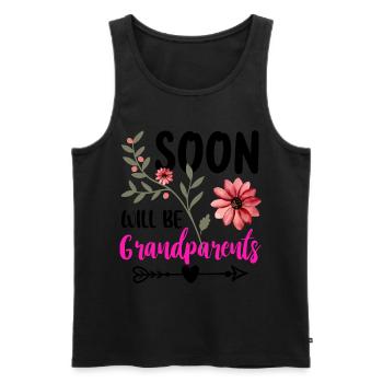 Bald werden wir Oma und Opa, Wir werden Großeltern - Männer Premium Bio Tank Top - Schwarz - Vorne - AI Model Male 178 light (178cm)