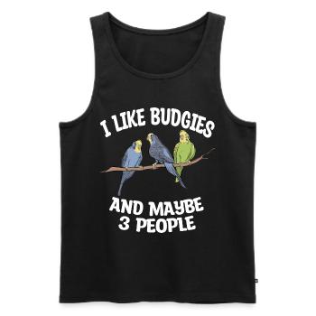 Amoureux de Budgerigar - Débardeur bio Premium Homme - noir - Devant - Michal (187cm)