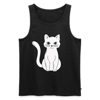 White Main Coon Cat Cat Outfit for - Men's Premium Organic Tank Top - black - Front - Michal (187cm)