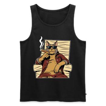 Katzen Katze Katzenshirt Katze Geschenkidee kitten - Männer Premium Bio Tank Top - Schwarz - Vorne - Michal (187cm)