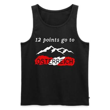 12 points go to Austria - Männer Premium Bio Tank Top - Schwarz - Vorne - AI Model Male 178 light (178cm)