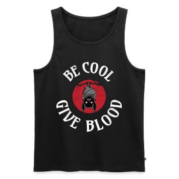 Be cool, give Blood! Fledermaus - Männer Premium Bio Tank Top - Schwarz - Vorne - AI Model Male 178 light (178cm)
