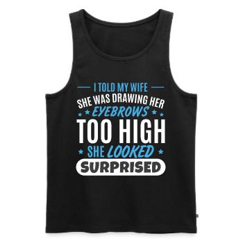 Wife Husband Joke Father's Day - Men's Premium Organic Tank Top - black - Front - Michal (187cm)