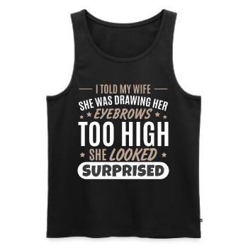 Wife Husband Joke Men Funny - Men's Premium Organic Tank Top - black - Front - Michal (187cm)