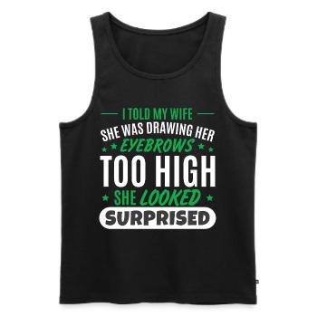 Ehemann Ehefrau Witz Papa Witz - Männer Premium Bio Tank Top - Schwarz - Vorne - AI Model Male 178 light (178cm)