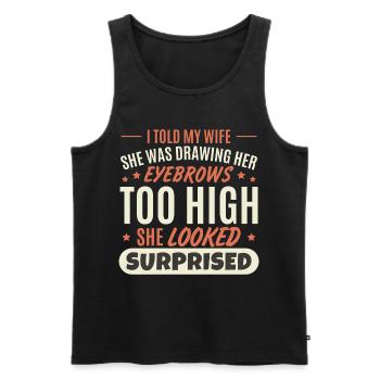 Funny Husband - Men's Premium Organic Tank Top - black - Front - Michal (187cm)