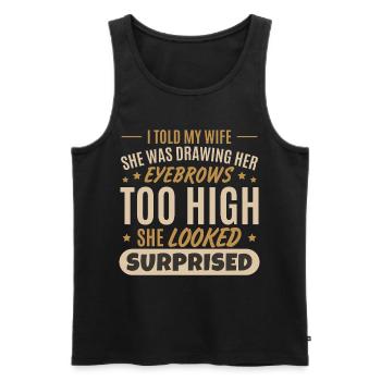 Ehemann Lustig Papa Witz Papa Sarkastisch - Männer Premium Bio Tank Top - Schwarz - Vorne - AI Model Male 178 light (178cm)