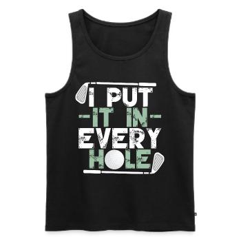 Ich stecke es in jedes Loch - Männer Premium Bio Tank Top - Schwarz - Vorne - AI Model Male 178 light (178cm)