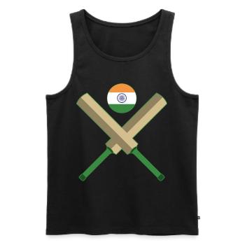Cricketspieler | Cricket Sport Team Geschenkideen - Männer Premium Bio Tank Top - Schwarz - Vorne - Michal (187cm)