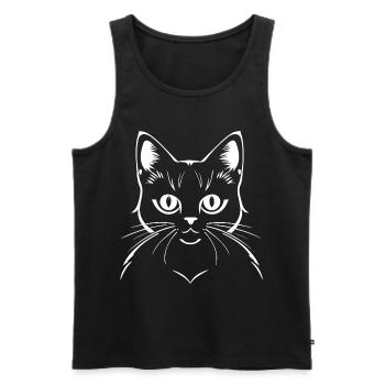 Drôle Chat Silhouette Effronté Fun Chats - Débardeur bio Premium Homme - noir - Devant - Michal (187cm)