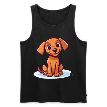 Cute dog design for dog owners - Men's Premium Organic Tank Top - black - Front - AI Model Male 178 light (178cm)