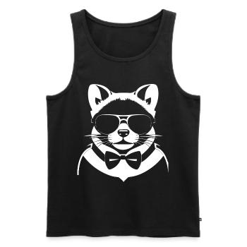 Frettchen mit Sonnenbrille Coole Frettchen - Männer Premium Bio Tank Top - Schwarz - Vorne - Michal (187cm)