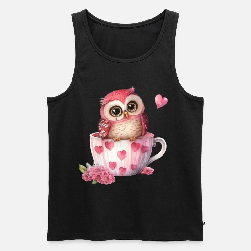 Eule Eulen - Männer Premium Bio Tank Top - Schwarz